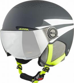 Alpina Zupo Visor Kinderskihelm (54-58 cm, 32 charcoal/neon matt)