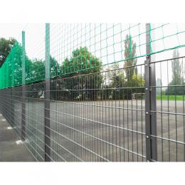 Ballfangnetzanlage mit Doppelstabmatte, 40 m, 40x6 m, Verzinkt