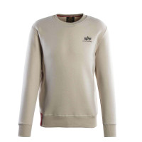 Basic Sweater Small Logo Jet White Beige