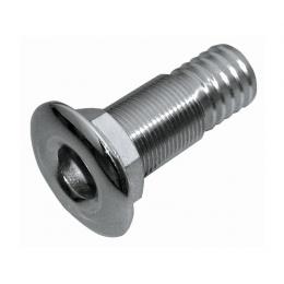 Borddurchlass aus Edelstahl 1 1/4' Zoll Gewinde mit Schlauchanschluss