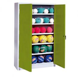 C+P Ballschrank mit Vollblech-Flügeltüren (Typ 3), HxBxT: 195x120x50 cm, Clowngrün (RAL 110 80 60), Gleichschließung