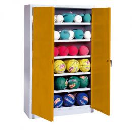 C+P Ballschrank mit Vollblech-Flügeltüren (Typ 3), HxBxT 195x93x40 cm, Goldgelb (RAL 1004), Gleichschließung