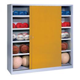 C+P Ballschrank mit Vollblech-Schiebetüren (Typ 4), HxBxT: 195x120x40 cm, Goldgelb (RAL 1004), Einzelschließung