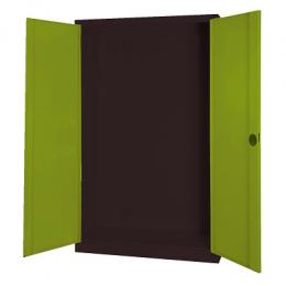 C+P Modul-Sportgeräteschrank mit Vollblech-Flügeltüren, HxBxT 195x120x50 cm, Ergo-Lock Muldengriff, Clowngrün (RAL 110 80 60), Anthrazit (RAL 7021), Einzelschließung