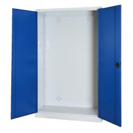 C+P Modul-Sportgeräteschrank mit Vollblech-Flügeltüren, HxBxT 195x120x50 cm, Ergo-Lock Muldengriff, Enzianblau (RAL 5010), Lichtgrau (RAL 7035), Einzelschließung