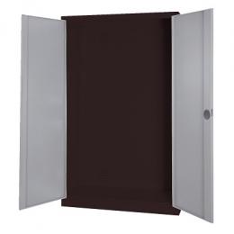 C+P Modul-Sportgeräteschrank mit Vollblech-Flügeltüren, HxBxT 195x120x50 cm, Lichtgrau (RAL 7035), Ergo-Lock Muldengriff, Anthrazit (RAL 7021), Einzelschließung