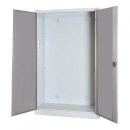 C+P Modul-Sportgeräteschrank mit Vollblech-Flügeltüren, HxBxT 195x120x50 cm, Lichtgrau (RAL 7035), Ergo-Lock Muldengriff, Lichtgrau (RAL 7035), Gleichschließung