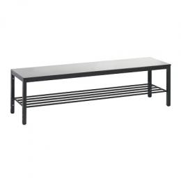 C+P Umkleidebank für Feuchträume, Ca. Farbton RAL 7004 Signalgrau, 1,5 m, Mit Schuhrost