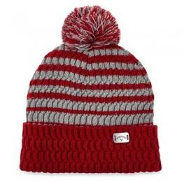 Callaway Pom Pom Beanie | rot-grau