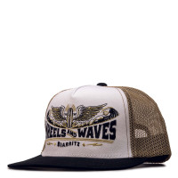 Cap - Wheels And Waves - White / Brown / Black