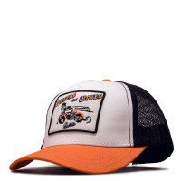 Cap - Wheels and Waves - White / Orange / Black