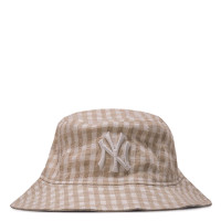 Damen Hut - Gingham Tapered Bucket NY - Stone