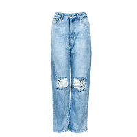 Damen Jeans - Mayall Distressed Wide Jeans - Light Blue