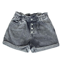 Damen Jeansshorts - Cuba Paperbag Denim Short - Grey