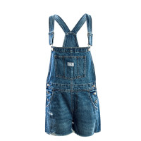 Damen Latzshorts - Vintage Shortall Meadow - Blue