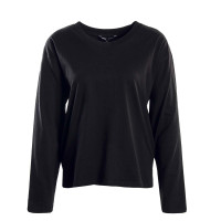 Damen Longsleeve - Laura Boxy Solid Top - Black