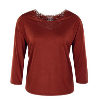 Damen Longsleeve - Lisa 3/4 Lace Top - Spiced Apple