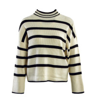 Damen Pullover - Ibi Highneck Knit - White / Black