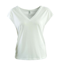 Damen T-Shirt - Free Life Mod. V Neck - Cloud Dancer