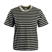 Damen T-Shirt - Livina Stripe - Cloud Dancer / Black