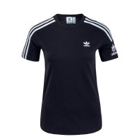 Damen T-Shirt Lock Up Black White