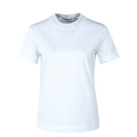 Damen T-Shirt - Neck Logo Jacquard - Bright White