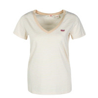 Damen T-Shirt - Perfect V Neck Annalise Stripe - Creme