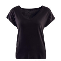 Damen T-Shirt - Rilla V Neck Top - Black