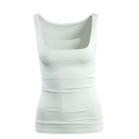 Damen Top - Clare Rib 2-Way - White