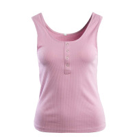 Damen Top - Simple Life Button - Pastel Lavender