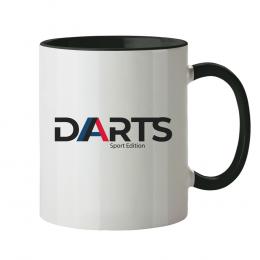 Darts Tasse schwarz wei? - Tasse zweifarbig