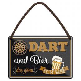 Deko Blechschild 18x12cm ? Dart und Bier das g?nn ich mir