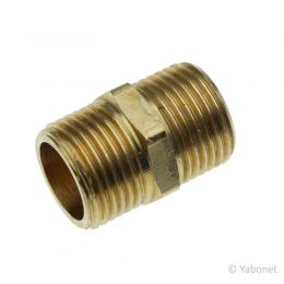 Doppelnippel aus Messing mit Gewinde 1 1/2' Zoll