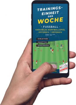 Aktuelles Angebot für Download (KW 52) - Variables Kopfballspiel offensiv/defensiv (Fußball) aus dem Bereich Sportartikel > Athletik > Fußball, Fussball > Trainingsübungen > Downloads > Trainingseinheit der Woche - jetzt kaufen.