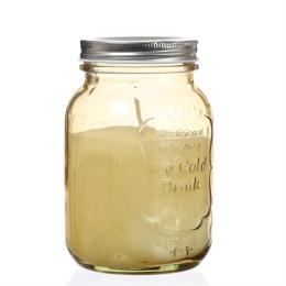 Duftkerze CITRONELLA - Echtwachs im Glas mit Deckel - H: 16,5cm - gelb