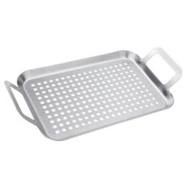 Edelstahl Grillplatte - Grillschale - 33,5 x 18,5 x 5cm