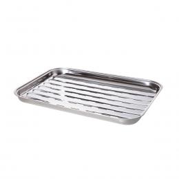 Edelstahl Grillschale - immer wieder verwendbar - 34 x 24,5 x 2,5cm...