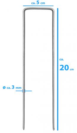 Erdanker (flach) 20 x 5 cm ø 3 mm - 100er Set