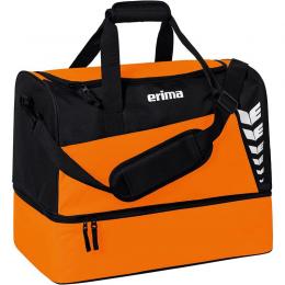 Erima Six Wings Sporttasche mit Bodenfach L Orange / Schwarz