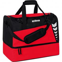 Erima Six Wings Sporttasche mit Bodenfach L Rot / Schwarz