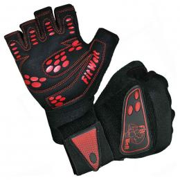 FitWelt SuperGrip V4 Fitnesshandschuhe schwarz rot L