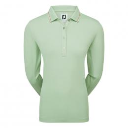 FootJoy Thermal LS Solid Poloshirt Damen | sage-peach tipping L