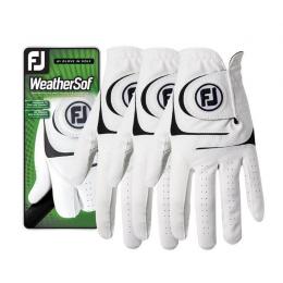 FootJoy WeatherSof 3er-Pack Golf-Handschuhe Herren RH weiß L