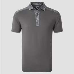FootJoy Wolken Camo Besatz Lisle Poloshirt Herren | Schiefergrau XL