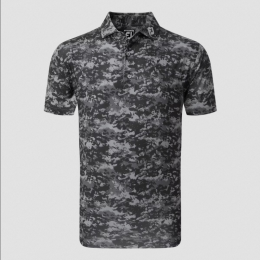 FootJoy Wolken Camo Lisle Poloshirt Herren | Schwarz M