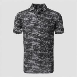 FootJoy Wolken Camo Lisle Poloshirt Herren | Schwarz S