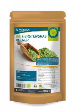 FP24 Health Bio Gerstengras Pulver 1kg - aus Bayern - Ökologischer Anbau - Ma...