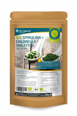 FP24 Health Bio Spirulina + Chlorella Tabletten 500mg - 500g - Platensis - vu...
