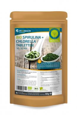 FP24 Health Bio Spirulina + Chlorella Tabletten 500mg - 500g - Platensis - vu...