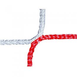 Fußballtornetz für Jugend-Fußballtor, knotenlos, Rot-Weiß